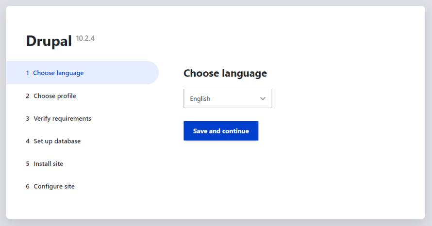 A screenshot of Pantheon’s dashboard showing how to choose a language in Drupal.