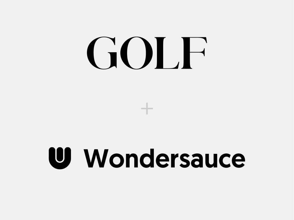 Golf and Wondersauce logos on white