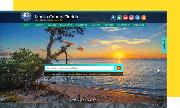 A homepage of Martin County, FL