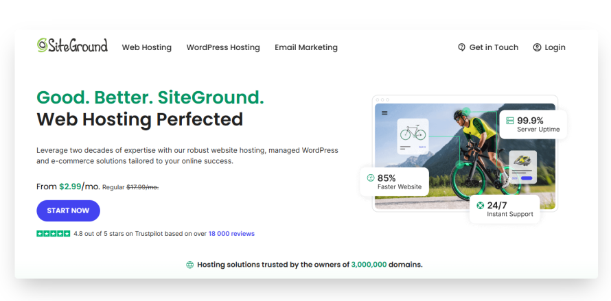 Siteground homepage