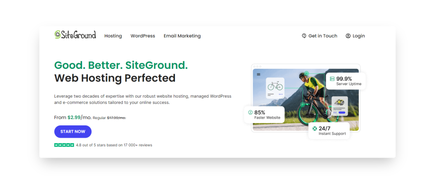 SiteGround homepage