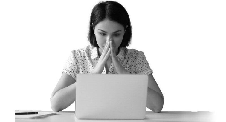 Woman sitting at computer 